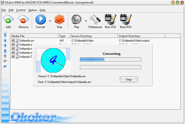 Okoker WMV to DVD VCD DIVX MPEG Converter & Burner