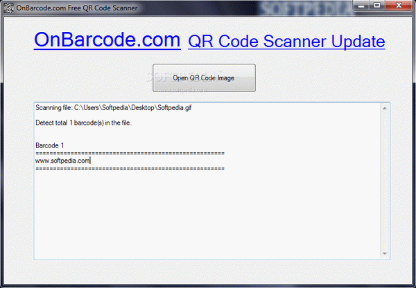 OnBarcode.com Free QR Code Scanner