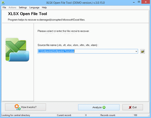 XLSX Open File Tool