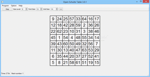 Open Schulte Table