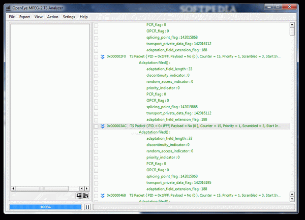 OpenEye MPEG-2 TS Analyzer