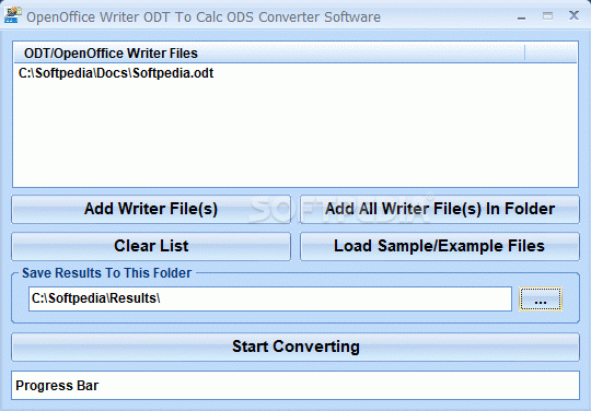 OpenOffice Writer ODT To Calc ODS Converter Software