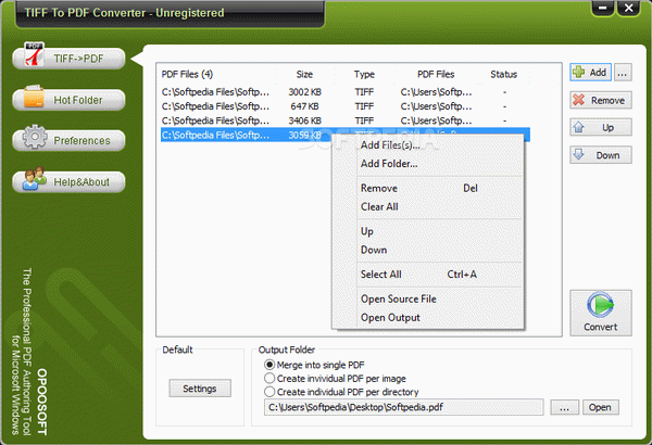 OpooSoft TIFF To PDF Converter