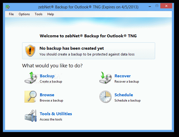 zebNet Backup for Outlook TNG