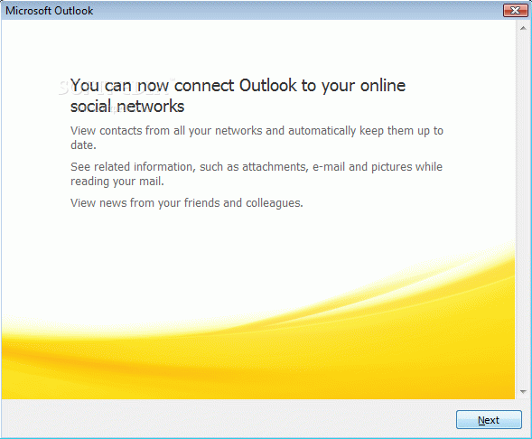 Microsoft Outlook Social Connector Provider for Facebook