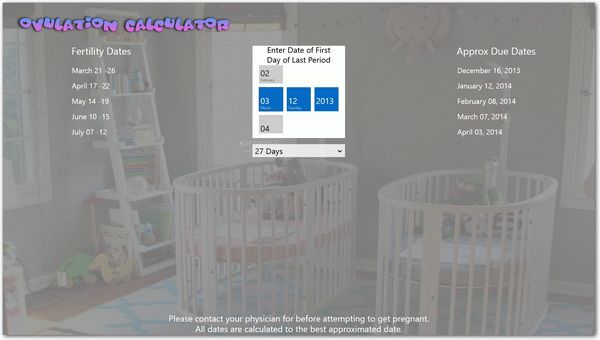 Ovulation Calc for Windows 8