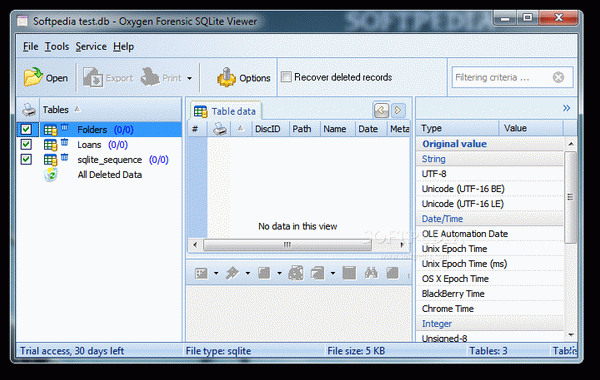 Oxygen Forensic SQLite Viewer