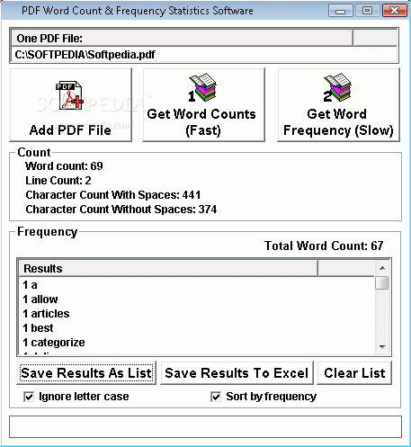 PDF Word Count & Frequency Statistics Software