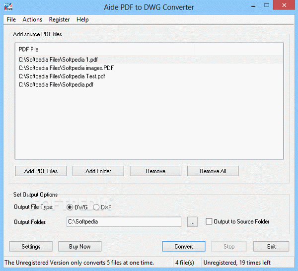 Aide PDF to DWG Converter