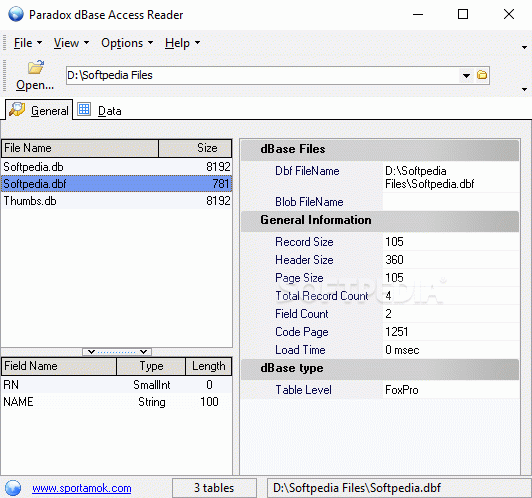 Paradox dbase Reader