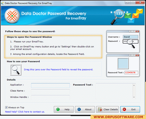 Password Recovery Software for EmailTray