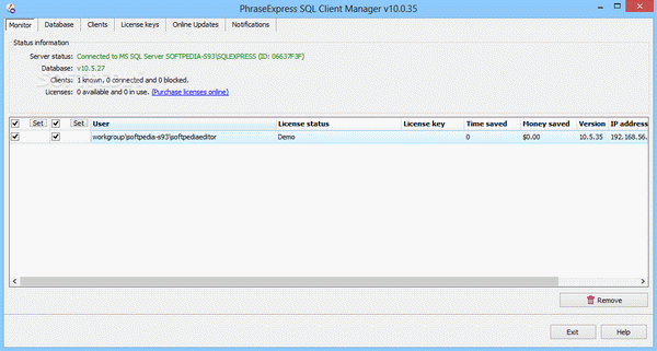 PhraseExpress SQL Client Manager