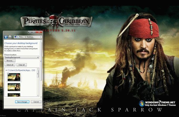 Pirates of the Caribbean 4 Win 7 Theme