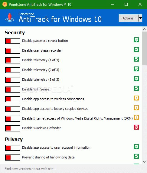 Portable AntiTrack for Windows 10