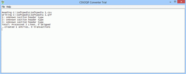 Portable CSV2QIF Converter