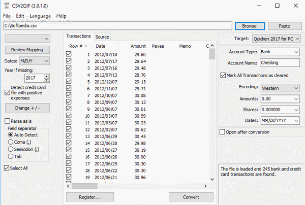 Portable CSV2QIF