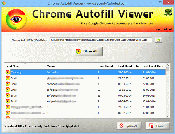 Portable Chrome Autofill Viewer