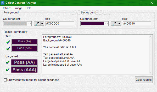 Portable Colour Contrast Analyser