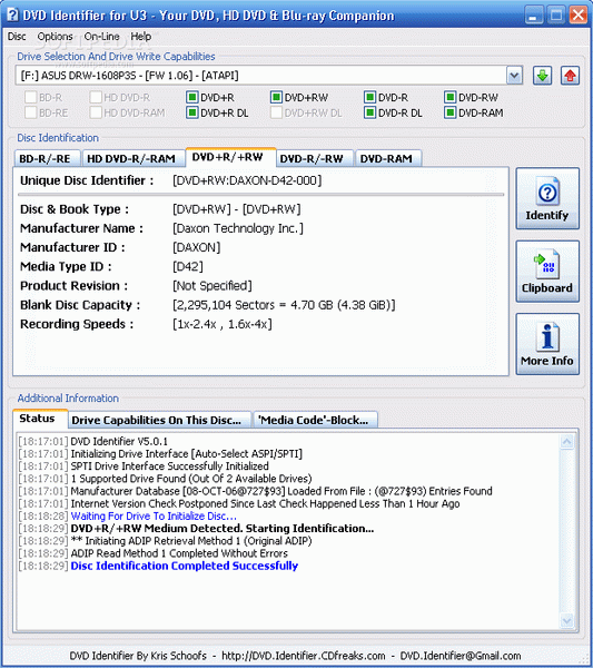 Portable DVD Identifier