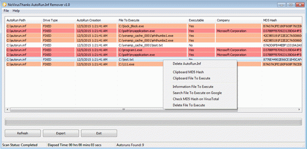 Portable NoVirusThanks AutoRun.Inf Remover