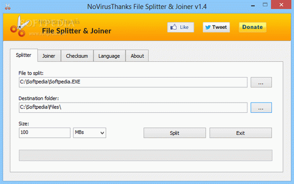 Portable NoVirusThanks File Splitter & Joiner