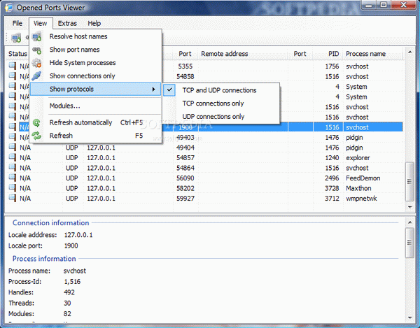 Portable Opened Ports Viewer