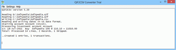 Portable QIF2CSV Converter