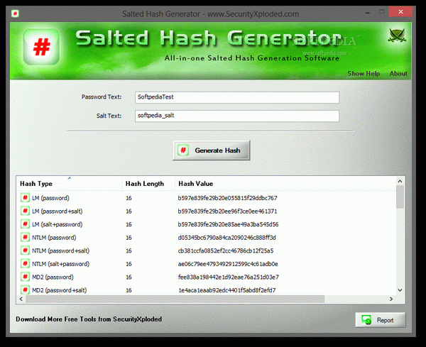 Portable Salted Hash Generator