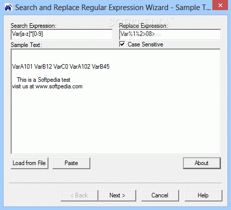 Portable Search and Replace Regular Expression Wizard