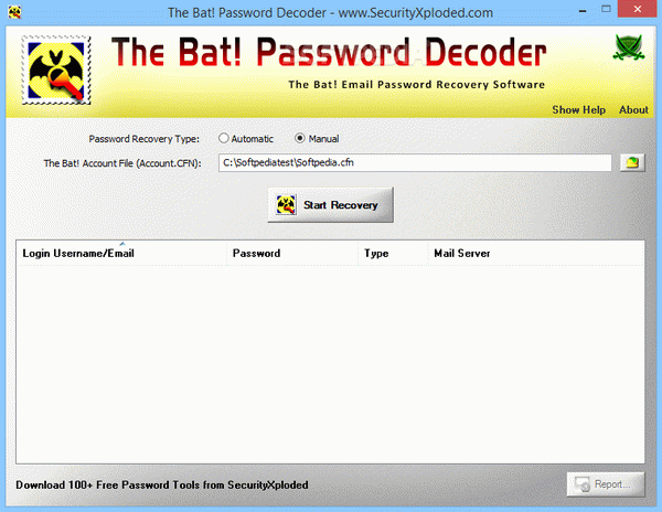 Portable The Bat! Password Decoder