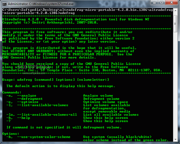 Portable UltraDefrag Micro Edition