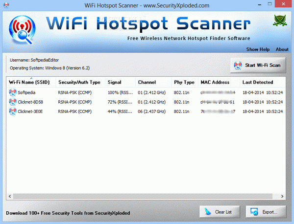 Portable WiFi Hotspot Scanner