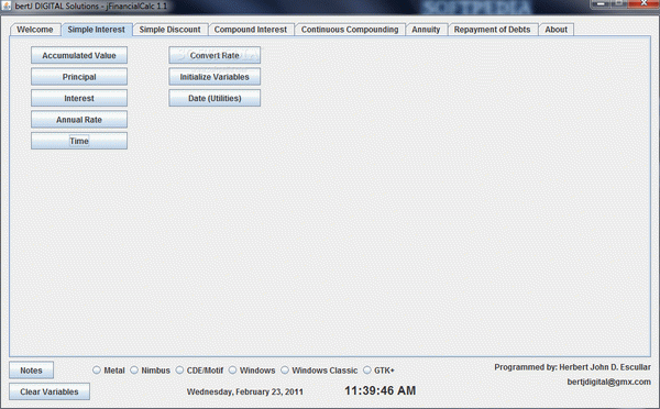 Portable jFinancialCalc