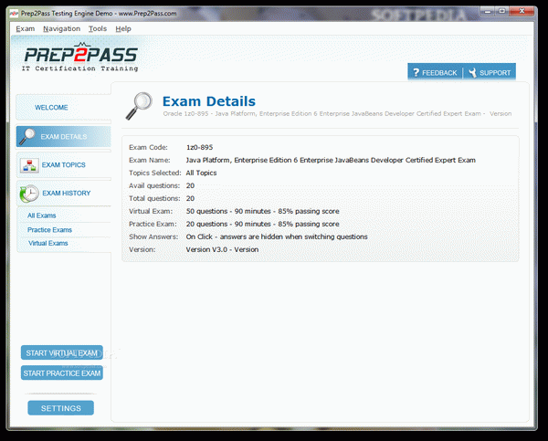 Prep2Pass 1Z0-895 Practice Testing Engine
