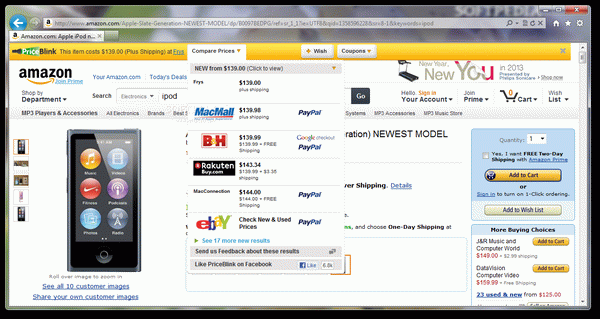 PriceBlink for IE