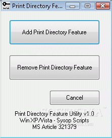 Print Directory Feature