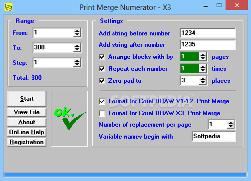 Print Merge Numerator