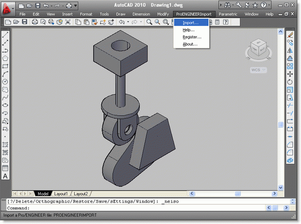 Pro/ENGINEER Import for AutoCAD