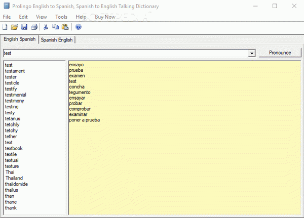 ProLingo English to Spanish Dictionary