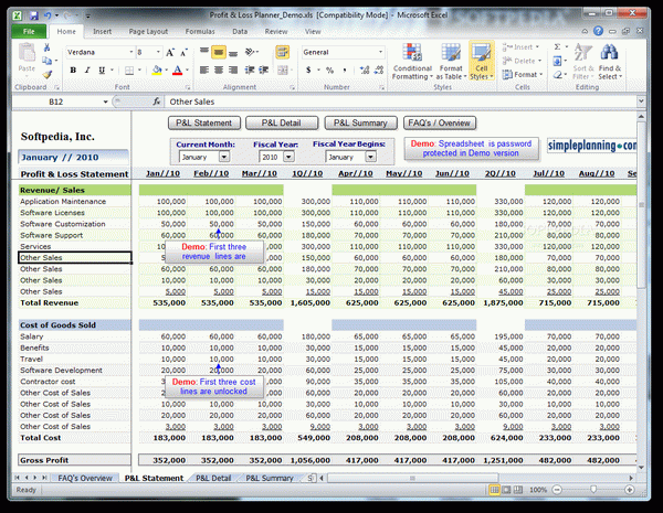 Simpleplanning Profit & Loss Planner