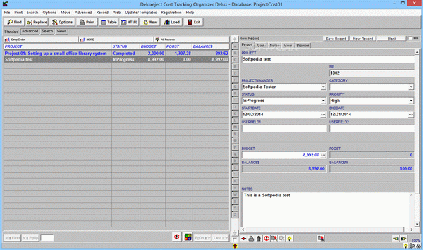 Project Cost Tracking Organizer Deluxe