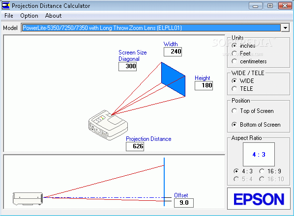 Projection Distance Calculator