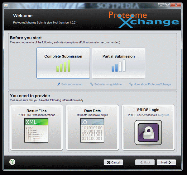 ProteomeXchange Submission Tool