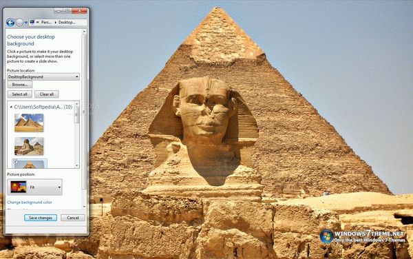 Pyramids and the Sphinx Windows 7 Theme