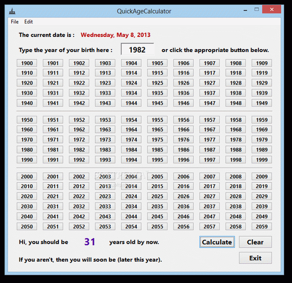 QuickAgeCalculator