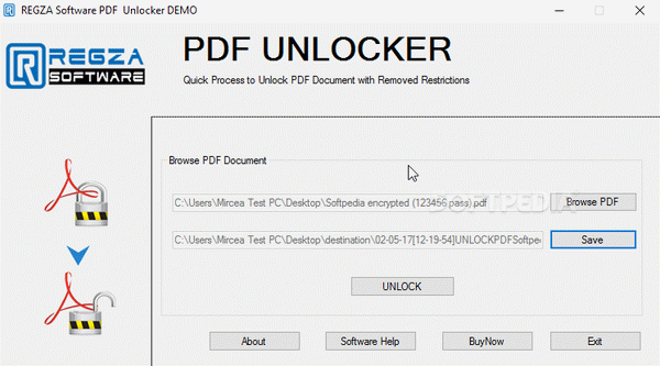 REGZA Software PDF Password Remover