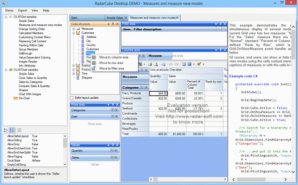 RadarCube Windows Forms Desktop OLAP