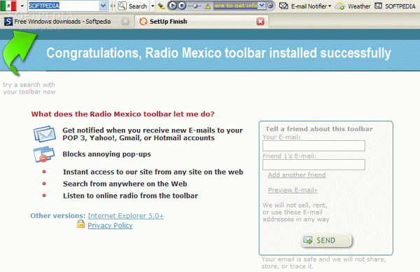 Radio Mexico toolbar for Firefox