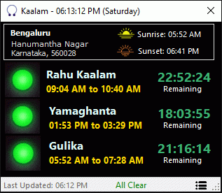 Rahu Kaalam Widget