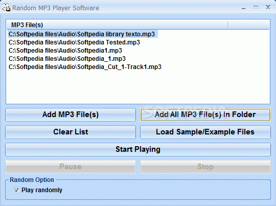 Random MP3 Player Software